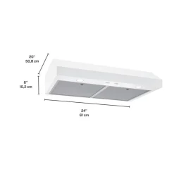 BROAN Range Hood Standard White 24" , 350 CFM - GLA1243WW
