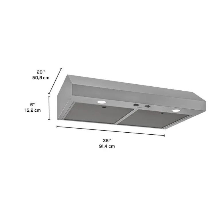 BROAN Range Hood Standard Stainless Steel 36" , 350 CFM - GLA1363SS