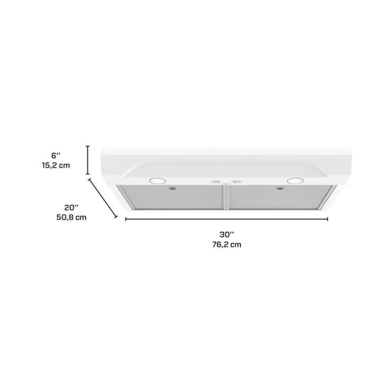 BROAN Range Hood Standard White 30" , 350 CFM - ALT1303WW
