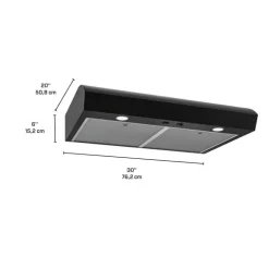 BROAN Range Hood Standard Black 30" , 350 CFM - MTR1303BL