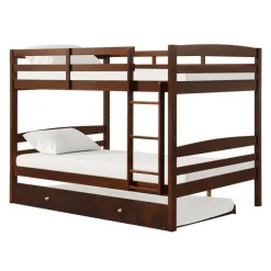 Brown Bunk Bed with Trundle Bed - 54