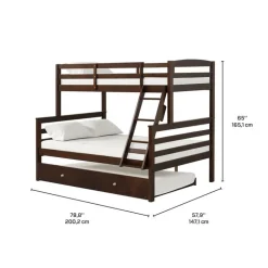 Brown Bunk Bed with Trundle Bed - 39