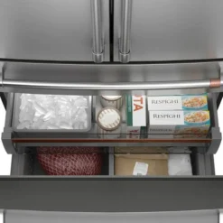 CAFE 23,2 Cu Ft 36 In Refrigerator Stainless Steel Bottom Freezer, French door - CJE23DP2WS1