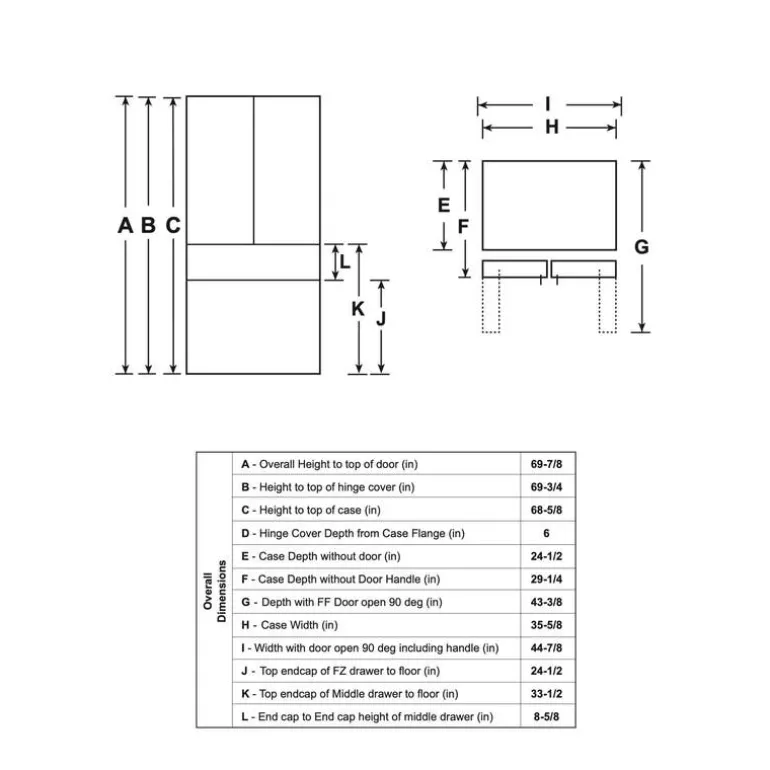 CAFE 23,2 Cu Ft 36 In Refrigerator Stainless Steel Bottom Freezer, French door - CJE23DP2WS1