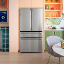 CAFE 23,2 Cu Ft 36 In Refrigerator Stainless Steel Bottom Freezer, French door - CJE23DP2WS1