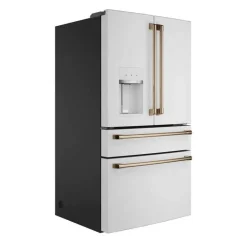 CAFE 27.8 Cu Ft 36 In Refrigerator White Bottom Freezer, French door - CVE28DP4NW2