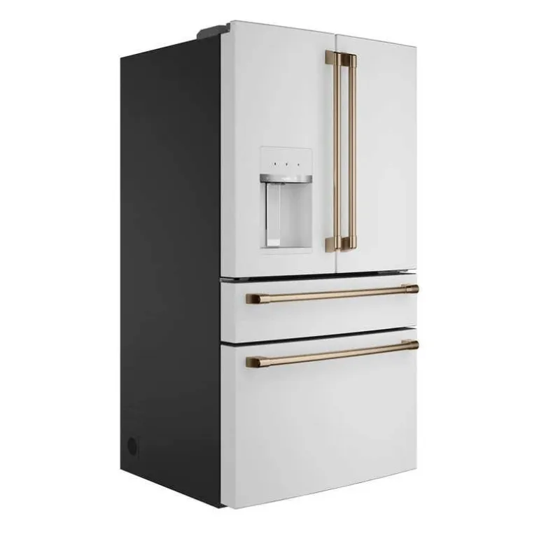 CAFE 27.8 Cu Ft 36 In Refrigerator White Bottom Freezer, French door - CVE28DP4NW2