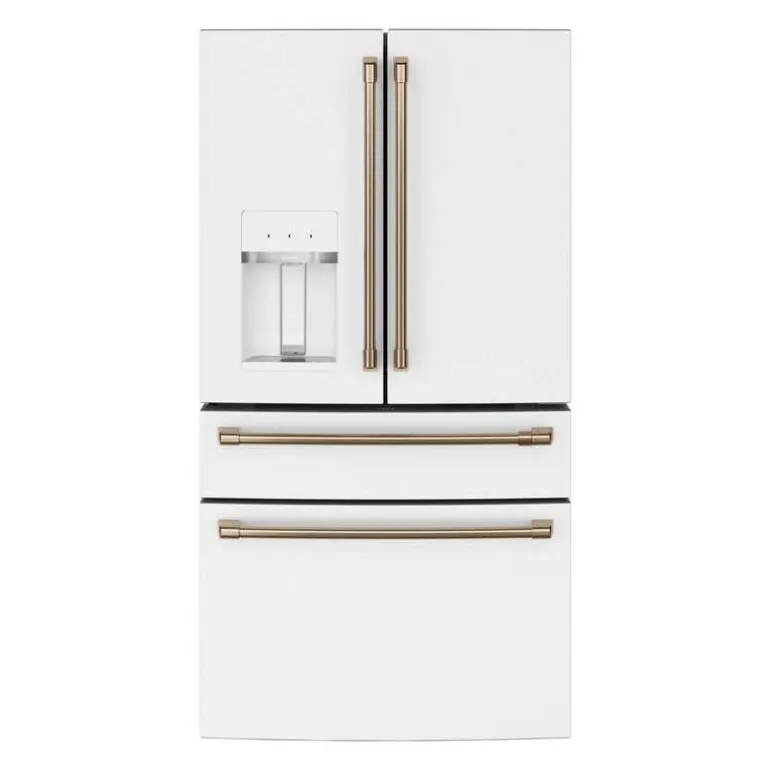 CAFE 27.8 Cu Ft 36 In Refrigerator White Bottom Freezer, French door - CVE28DP4NW2