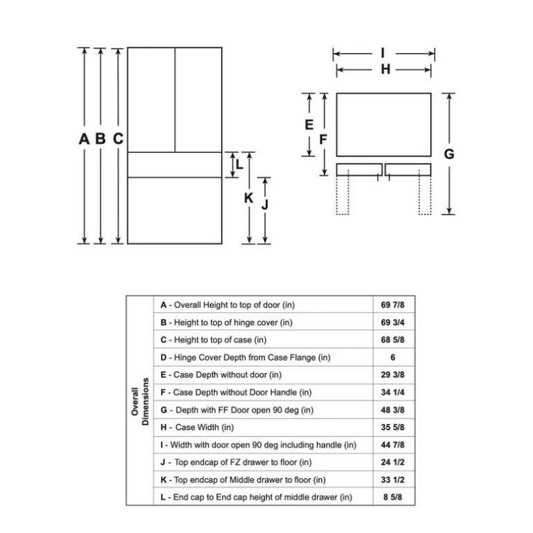 CAFE 27.8 Cu Ft 36 In Refrigerator White Bottom Freezer, French door - CVE28DP4NW2