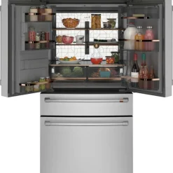 CAFE 27.8 Cu Ft 36 In Refrigerator Stainless Steel Bottom Freezer, French door - CVE28DP2NS1