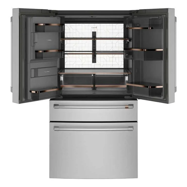 CAFE 27.8 Cu Ft 36 In Refrigerator Stainless Steel Bottom Freezer, French door - CVE28DP2NS1
