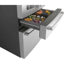 CAFE 27.8 Cu Ft 36 In Refrigerator Stainless Steel Bottom Freezer, French door - CVE28DP2NS1
