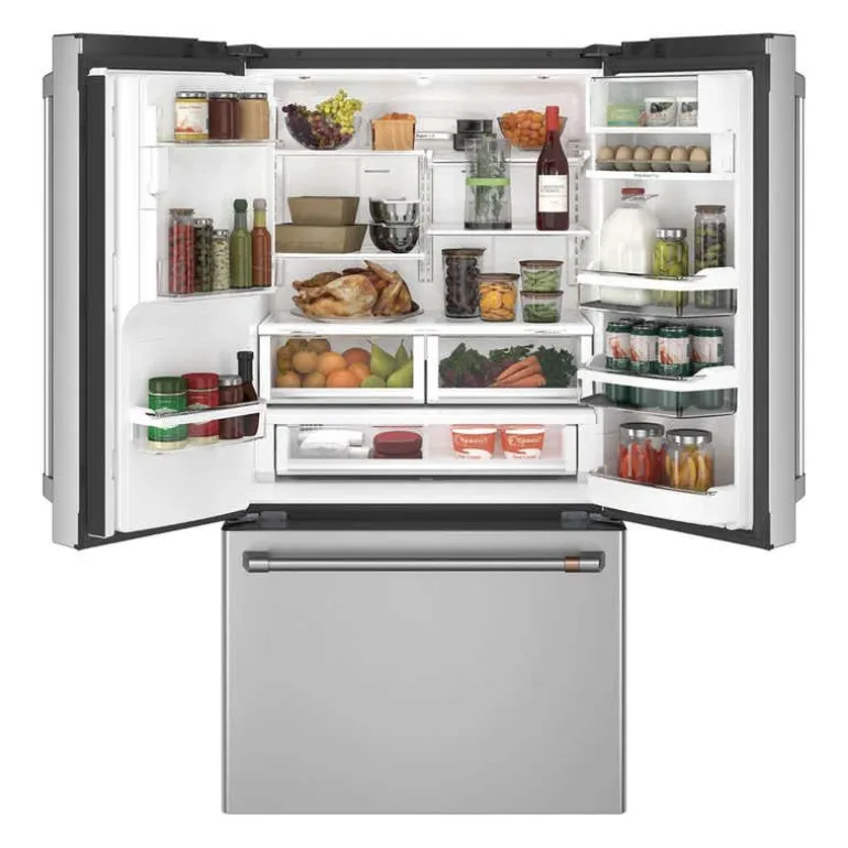 CAFE 22.2 Cu Ft 36 In Refrigerator Stainless Steel Bottom Freezer, French door - CYE22TP2MS1