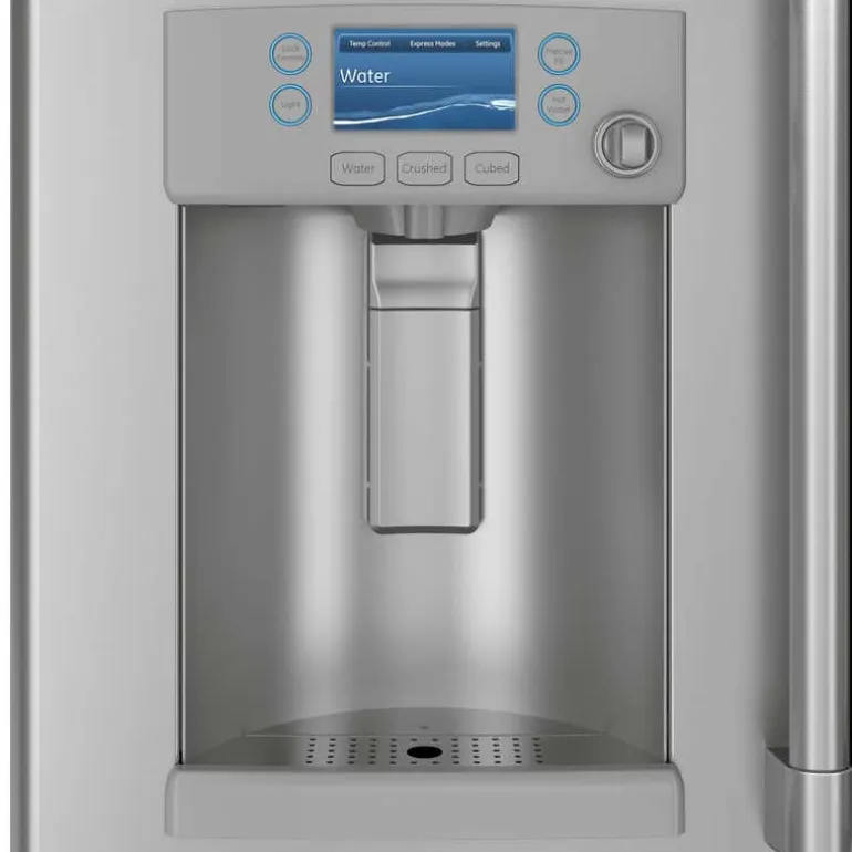 CAFE 22.2 Cu Ft 36 In Refrigerator Stainless Steel Bottom Freezer, French door - CYE22TP2MS1