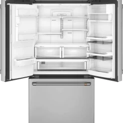 CAFE 22.2 Cu Ft 36 In Refrigerator Stainless Steel Bottom Freezer, French door - CYE22TP2MS1