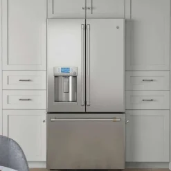 CAFE 22.2 Cu Ft 36 In Refrigerator Stainless Steel Bottom Freezer, French door - CYE22TP2MS1
