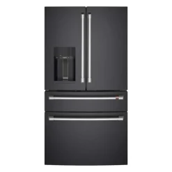 CAFE 27.8 Cu Ft 36 In Refrigerator Black Bottom Freezer, French door - CVE28DP3ND1