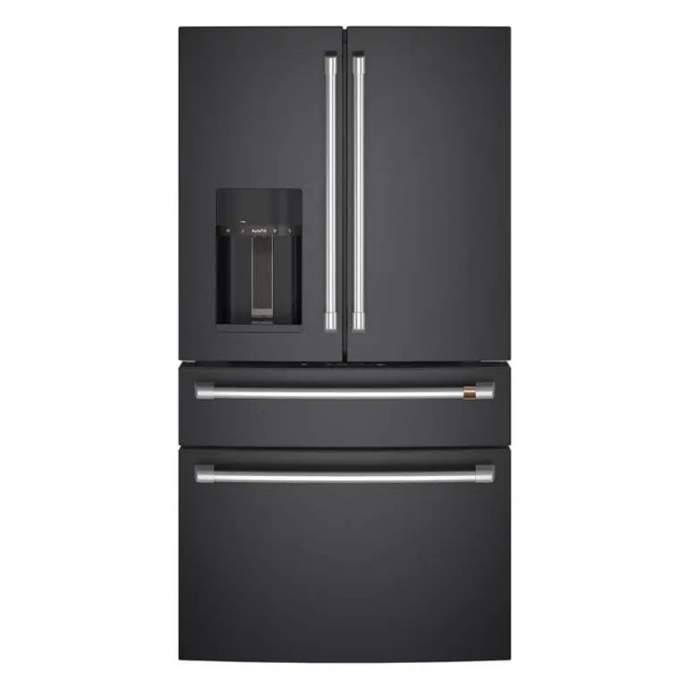 CAFE 27.8 Cu Ft 36 In Refrigerator Black Bottom Freezer, French door - CVE28DP3ND1