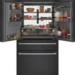 CAFE 27.8 Cu Ft 36 In Refrigerator Black Bottom Freezer, French door - CVE28DP3ND1