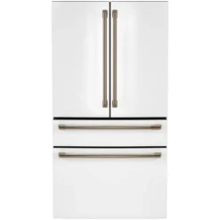 CAFE 23,2 Cu Ft 36 In Refrigerator White Bottom Freezer, French door - CJE23DP4WW2
