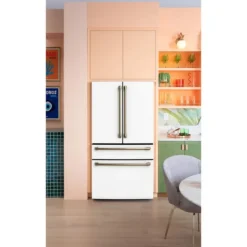 CAFE 23,2 Cu Ft 36 In Refrigerator White Bottom Freezer, French door - CJE23DP4WW2