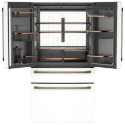 CAFE 23,2 Cu Ft 36 In Refrigerator White Bottom Freezer, French door - CJE23DP4WW2