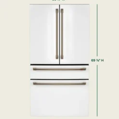 CAFE 23,2 Cu Ft 36 In Refrigerator White Bottom Freezer, French door - CJE23DP4WW2