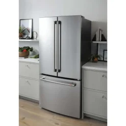 CAFE 18.6 Cu Ft 33 In Refrigerator Stainless Steel Bottom Freezer, French door - CWE19SP2NS1