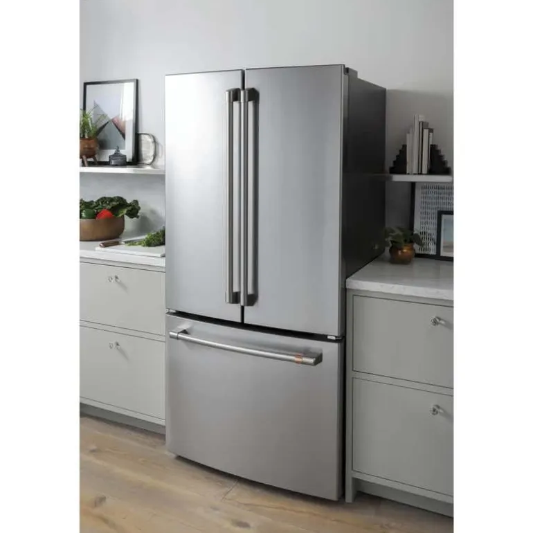 CAFE 18.6 Cu Ft 33 In Refrigerator Stainless Steel Bottom Freezer, French door - CWE19SP2NS1