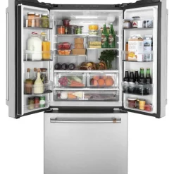 CAFE 18.6 Cu Ft 33 In Refrigerator Stainless Steel Bottom Freezer, French door - CWE19SP2NS1