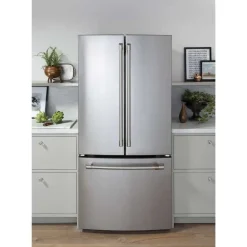 CAFE 18.6 Cu Ft 33 In Refrigerator Stainless Steel Bottom Freezer, French door - CWE19SP2NS1