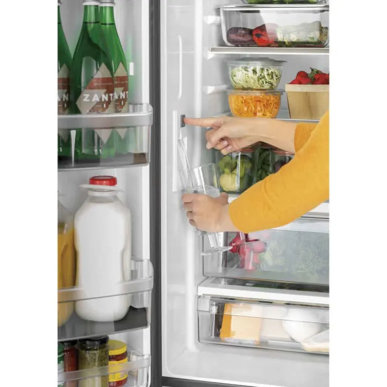 CAFE 18.6 Cu Ft 33 In Refrigerator Stainless Steel Bottom Freezer, French door - CWE19SP2NS1