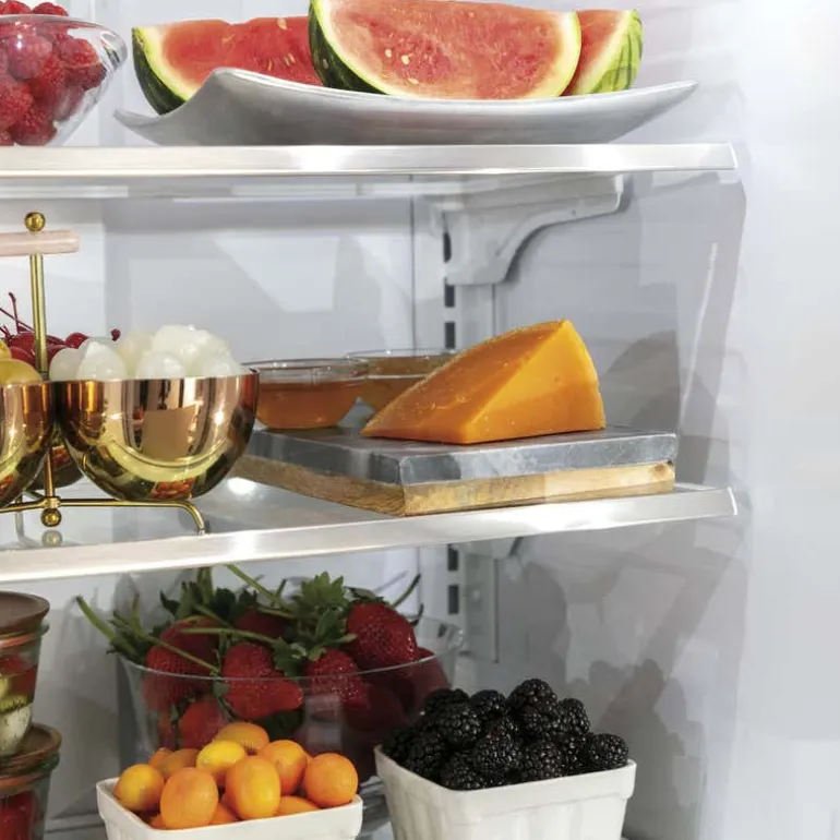 CAFE 18.6 Cu Ft 33 In Refrigerator Stainless Steel Bottom Freezer, French door - CWE19SP2NS1