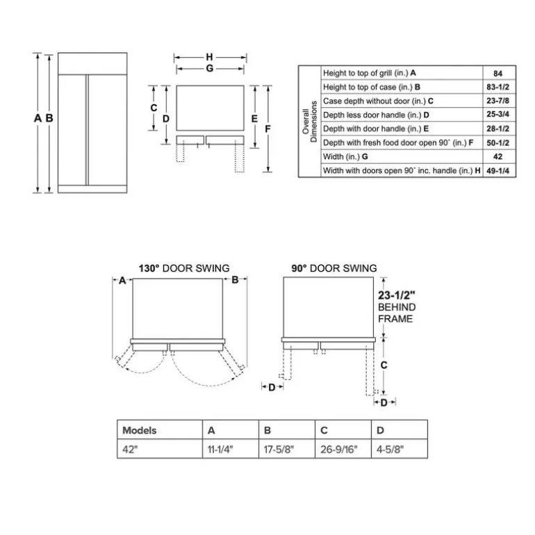 CAFE 25 Cu Ft 42 In Refrigerator Stainless Steel Side by side - CSB42WP2NS1