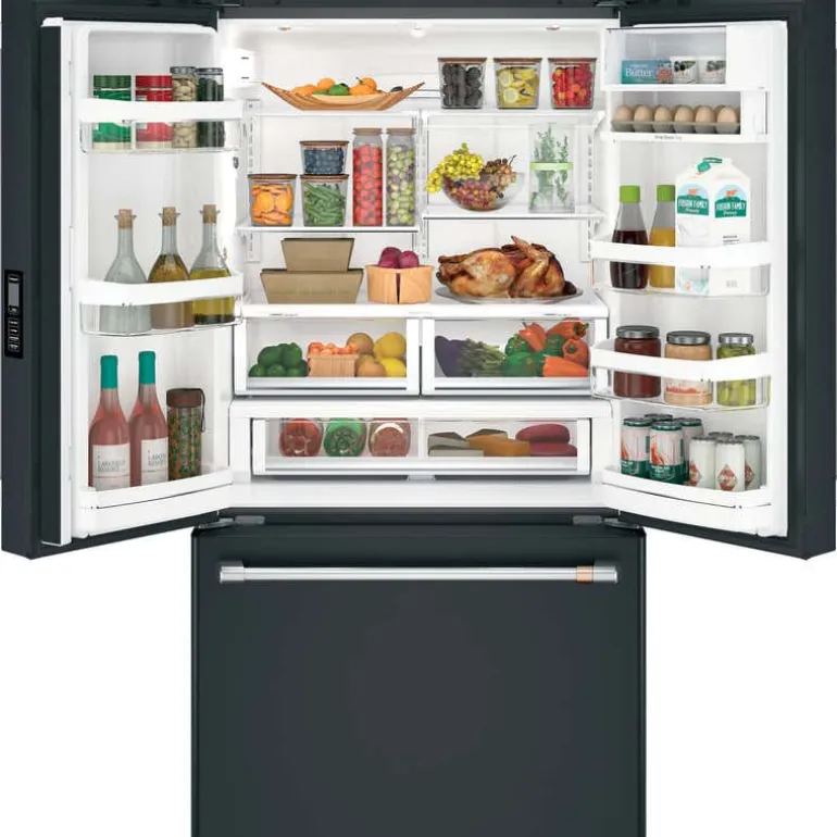 CAFE 23.1 Cu Ft 36 In Refrigerator Black Bottom Freezer, French door - CWE23SP3MD1