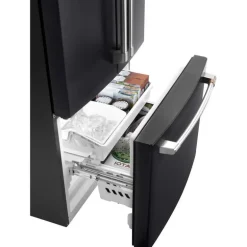 CAFE 18.6 Cu Ft 33 In Refrigerator Black Bottom Freezer, French door - CWE19SP3ND1
