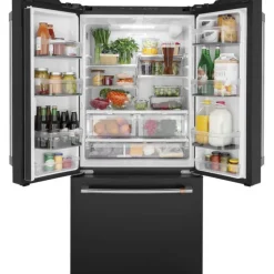 CAFE 18.6 Cu Ft 33 In Refrigerator Black Bottom Freezer, French door - CWE19SP3ND1