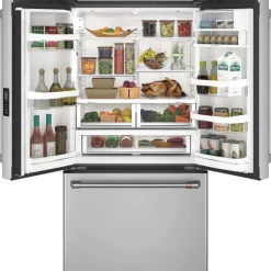 CAFE 23.1 Cu Ft 36 In Refrigerator Stainless Steel Bottom Freezer, French door - CWE23SP2MS1