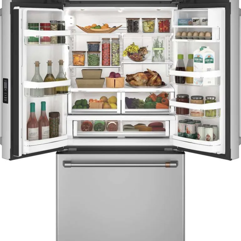 CAFE 23.1 Cu Ft 36 In Refrigerator Stainless Steel Bottom Freezer, French door - CWE23SP2MS1