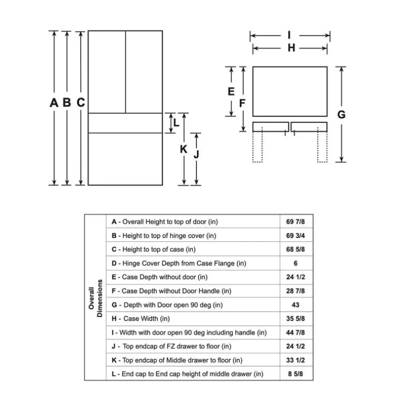 CAFE 22,3 Cu Ft 36 In Refrigerator Stainless Steel Bottom Freezer, French door - CXE22DP2PS1
