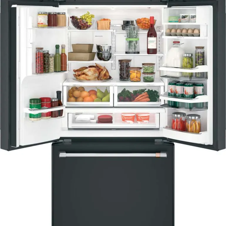 CAFE 22.2 Cu Ft 36 In Refrigerator Black Bottom Freezer, French door - CYE22TP3MD1