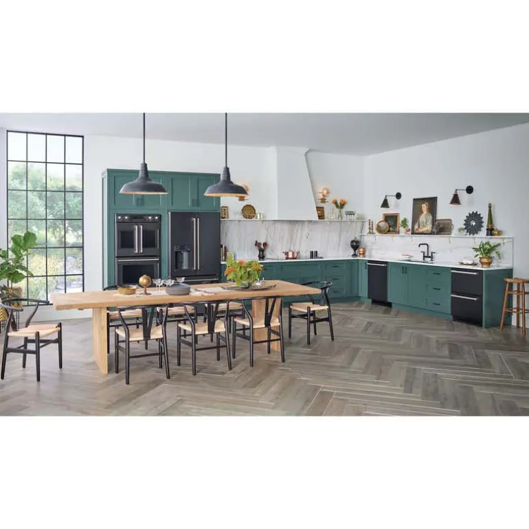CAFE 22.2 Cu Ft 36 In Refrigerator Black Bottom Freezer, French door - CYE22TP3MD1
