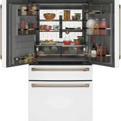 CAFE 22,3 Cu Ft 36 In Refrigerator Stainless Steel Bottom Freezer, French door - CXE22DP4PW2