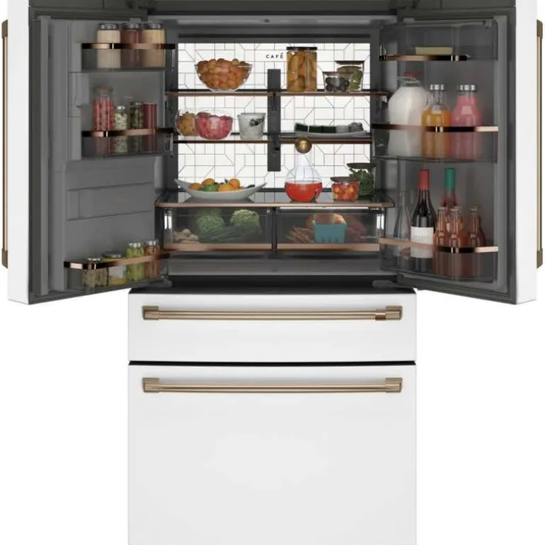 CAFE 22,3 Cu Ft 36 In Refrigerator Stainless Steel Bottom Freezer, French door - CXE22DP4PW2