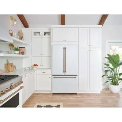 CAFE 23.1 Cu Ft 36 In Refrigerator White Bottom Freezer, French door - CWE23SP4MW2