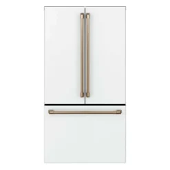 CAFE 23.1 Cu Ft 36 In Refrigerator White Bottom Freezer, French door - CWE23SP4MW2