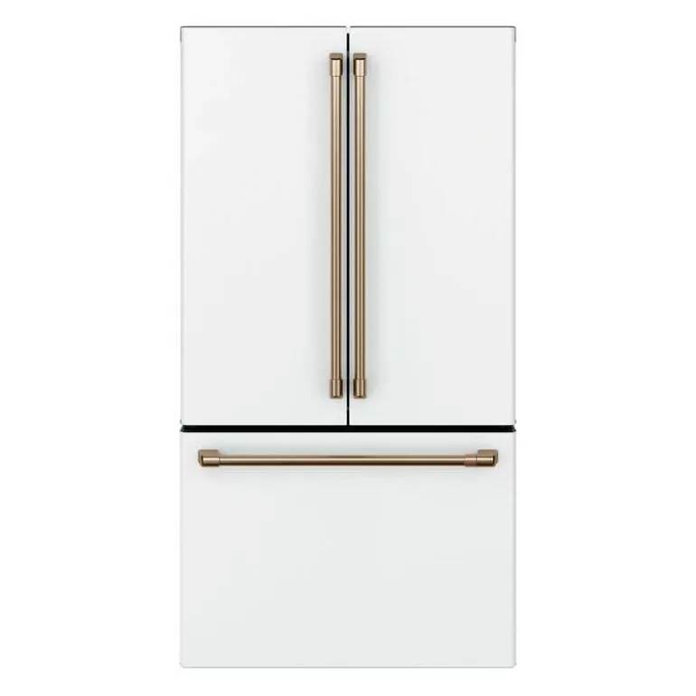 CAFE 23.1 Cu Ft 36 In Refrigerator White Bottom Freezer, French door - CWE23SP4MW2