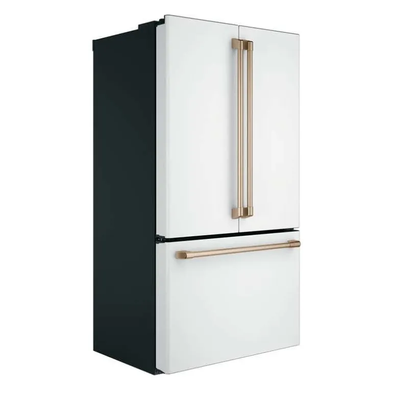 CAFE 23.1 Cu Ft 36 In Refrigerator White Bottom Freezer, French door - CWE23SP4MW2