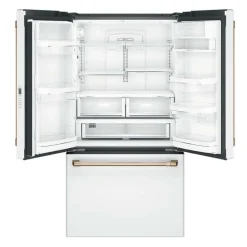 CAFE 23.1 Cu Ft 36 In Refrigerator White Bottom Freezer, French door - CWE23SP4MW2