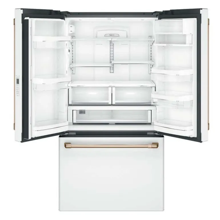 CAFE 23.1 Cu Ft 36 In Refrigerator White Bottom Freezer, French door - CWE23SP4MW2